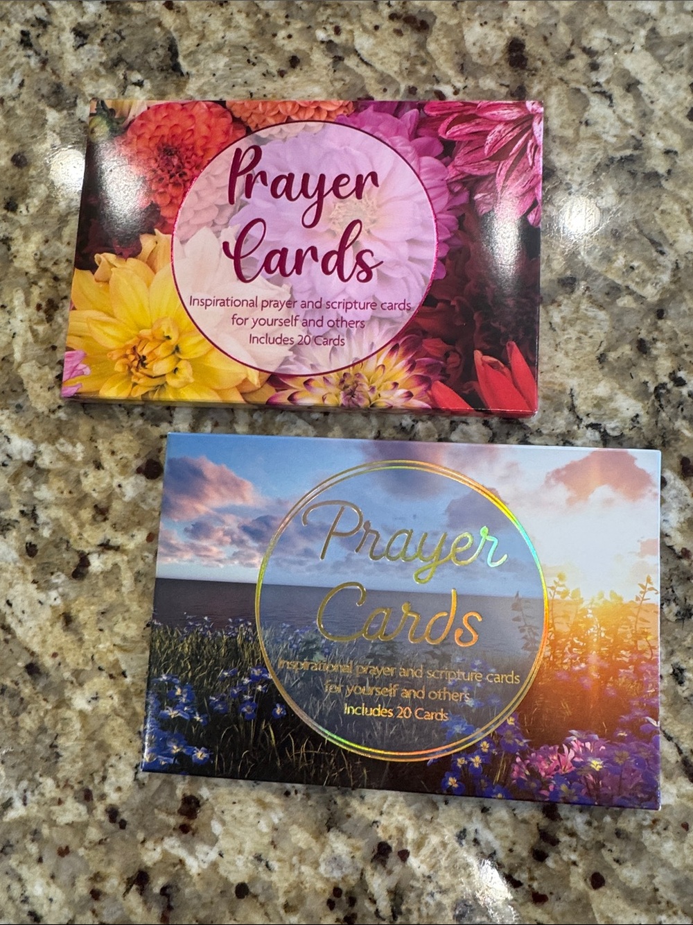 Prayer Cards Set - Floral and Sunset Designs (Pink, Blue)
